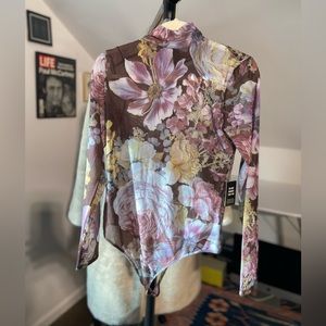 Express floral mesh bodysuit